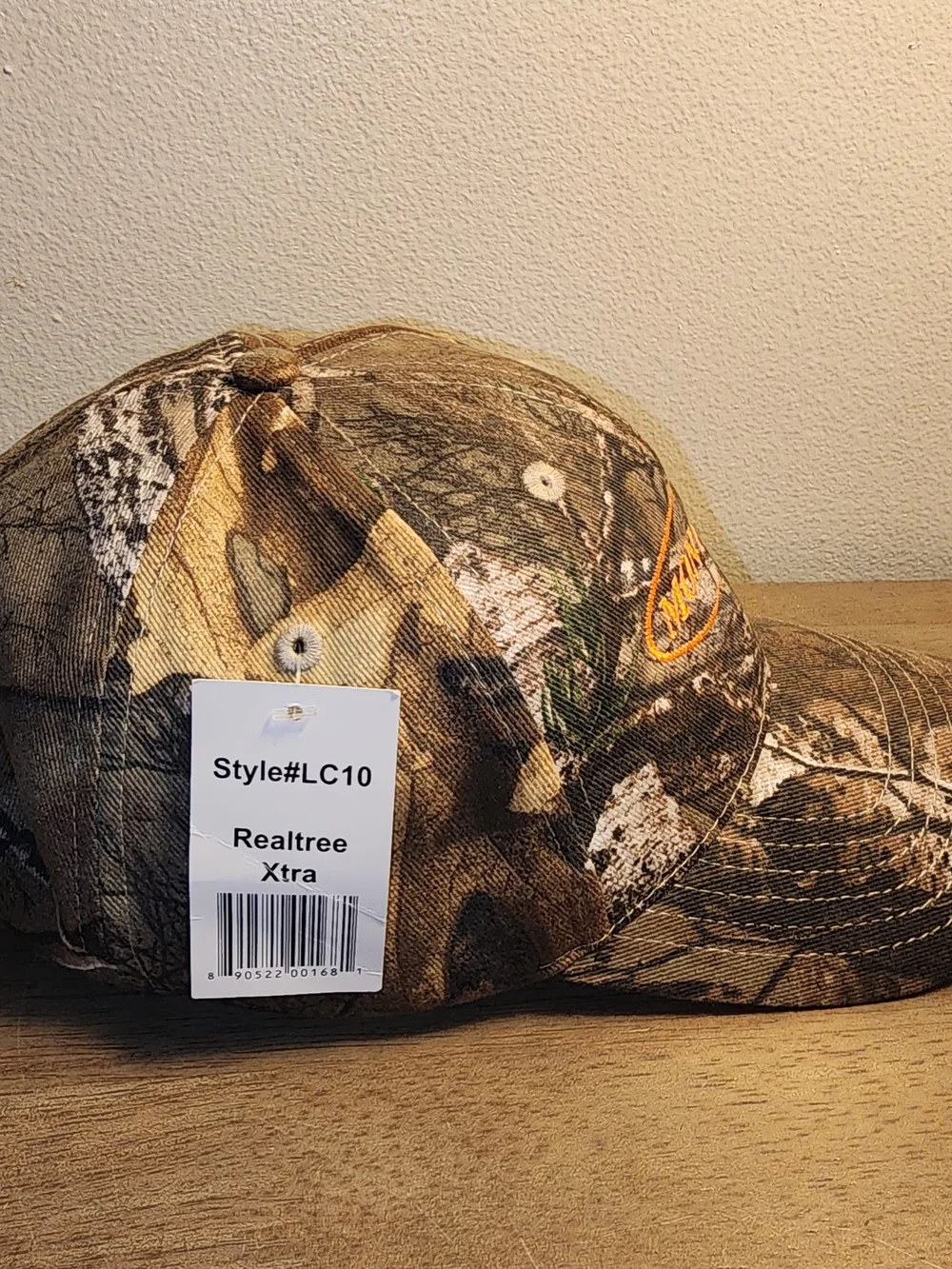 Realtree Camouflage Baseball Cap with Orange Embroidery